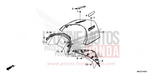 COUVERCLE SUP. CENTRE ARRIERE GL1800BK de 2019